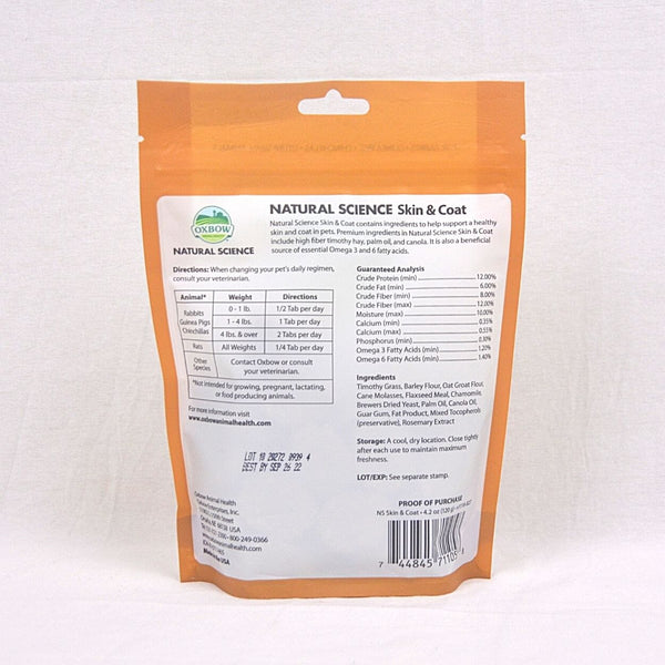 OXBOW Vitamin Kelinci Natural Science with Skin and Coat Support 60tab no type Tidak ada merek 