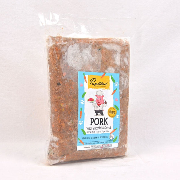 PAPILLON Makanan Anjing COOKED Pork Zucchini Carrot 1kg no type Tidak ada merek 