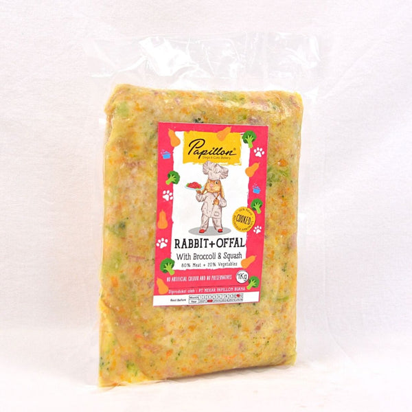PAPILLON Makanan Anjing Cooked Rabbit and Offal with Broccoli 1kg no type Tidak ada merek 