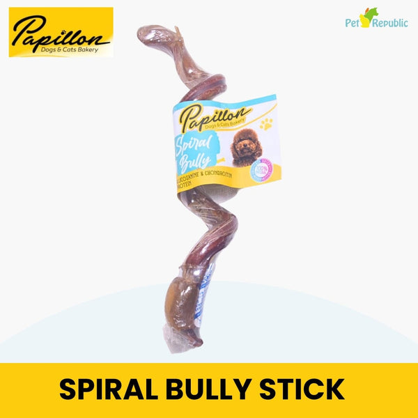 PAPILLON Snack Anjing Spiral Bully Stick 30cm no type Pet Republic Indonesia 