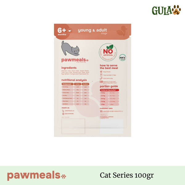 PAWMEALS Cat Cooked Food Quacka Tuna 100gr Frozen Food Pet Republic Indonesia 