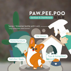 PAWPEEPOO Anjing Kucing Non Alkohol Sanitizer and Disinfectant 200ml no type Tidak ada merek 