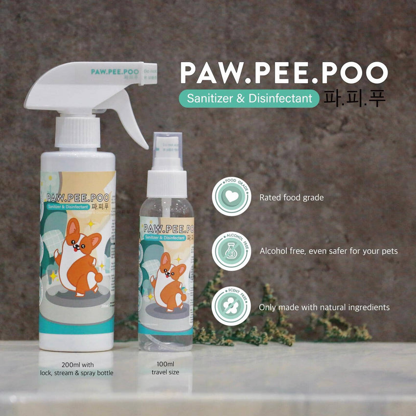 PAWPEEPOO Anjing Kucing Non Alkohol Sanitizer and Disinfectant 200ml no type Tidak ada merek 