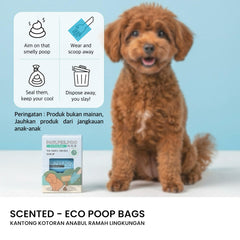 PAWPEEPOO Kantong Kotoran Anjing Kucing Eco Poop Bag 6 Roll Milk Flavor - Pet Republic Indonesia