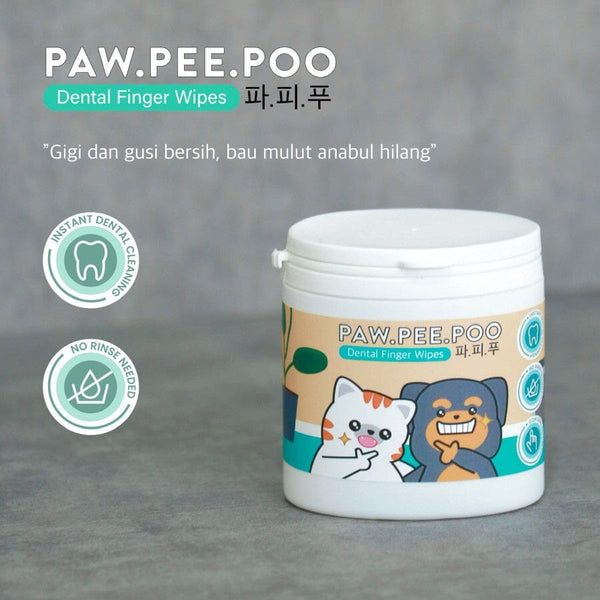 PAWPEEPOO Pembersih Gigi Dental Finger Wipes 50pcs Hobi & Koleksi > Perawatan Hewan > Grooming Hewan Pet Republic Indonesia 