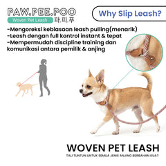 PAWPEEPOO Tali Tuntun Anjing Woven Pet Leash Calm Blue Pet Collar and Leash Tidak ada merek 