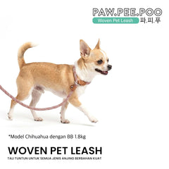 PAWPEEPOO Tali Tuntun Anjing Woven Pet Leash Calm Blue Pet Collar and Leash Tidak ada merek 