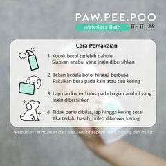 PAWPEEPOO Waterless Bath Shampoo Dog cat 100ml no type Tidak ada merek 