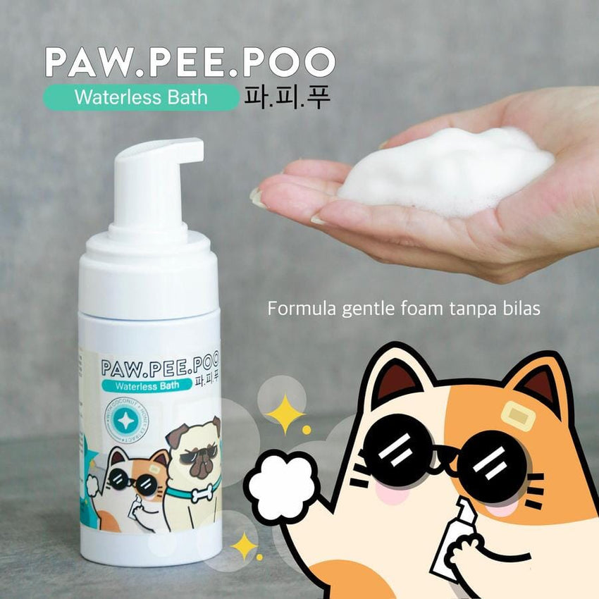 PAWPEEPOO Waterless Bath Shampoo Dog cat 100ml no type Tidak ada merek 