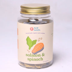 PAWSAGOL Homemade Cookies Salmon Spinach 80gr Dog Snack Tidak ada merek 