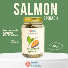PAWSAGOL Homemade Cookies Salmon Spinach 80gr Dog Snack Tidak ada merek 