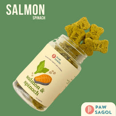 PAWSAGOL Homemade Cookies Salmon Spinach 80gr Dog Snack Tidak ada merek 