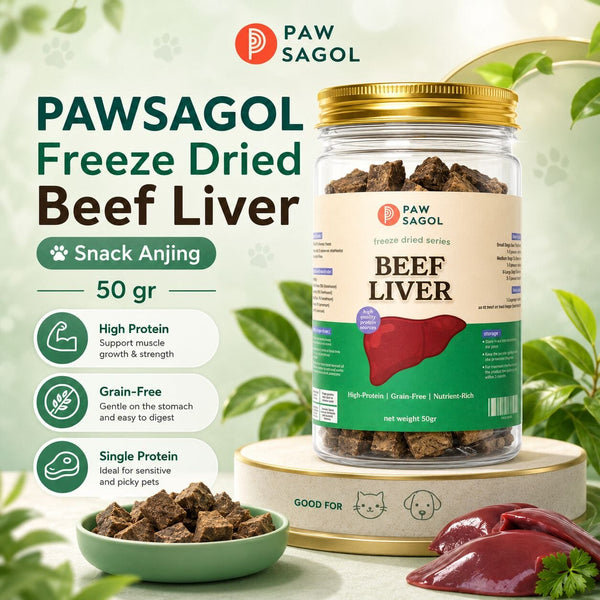 PAWSAGOL Snack Anijng Freeze Dried Beef Liver 50gr no type Tidak ada merek 