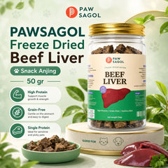 PAWSAGOL Snack Anijng Freeze Dried Beef Liver 50gr no type Tidak ada merek 