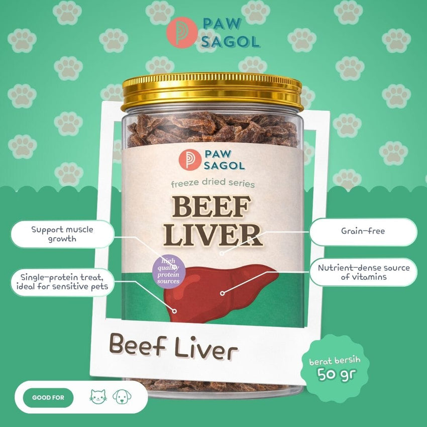 PAWSAGOL Snack Anijng Freeze Dried Beef Liver 50gr no type Tidak ada merek 