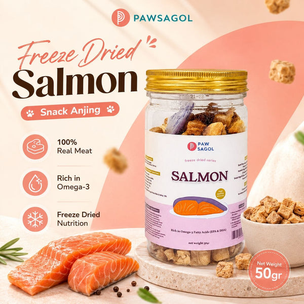 PAWSAGOL Snack Anjing Freeze Dried Salmon 50gr no type Tidak ada merek 