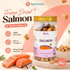 PAWSAGOL Snack Anjing Freeze Dried Salmon 50gr no type Tidak ada merek 