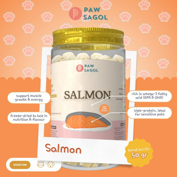 PAWSAGOL Snack Anjing Freeze Dried Salmon 50gr no type Tidak ada merek 