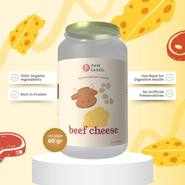 PAWSAGOL Snack Anjing Homemade Cookies Beef Cheese 80gr no type Tidak ada merek 