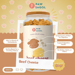 PAWSAGOL Snack Anjing Homemade Cookies Beef Cheese 80gr no type Tidak ada merek 