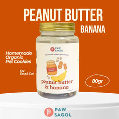 PAWSAGOL Snack Anjing Homemade Cookies Peanut Butter Banana 80gr Dog Snack Tidak ada merek 