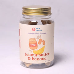 PAWSAGOL Snack Anjing Homemade Cookies Peanut Butter Banana 80gr Dog Snack Tidak ada merek 