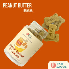 PAWSAGOL Snack Anjing Homemade Cookies Peanut Butter Banana 80gr Dog Snack Tidak ada merek 