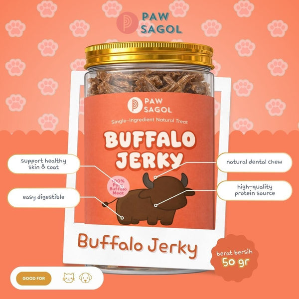 PAWSAGOL Snack Anjing Jerky Buffalo 50gr Dog Snack Tidak ada merek 