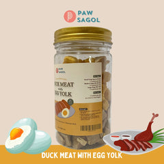 PAWSAGOL Snack Anjing Kucing Freeze Dried Duck Meat Egg Yolk 50gr Dog Snack Tidak ada merek 