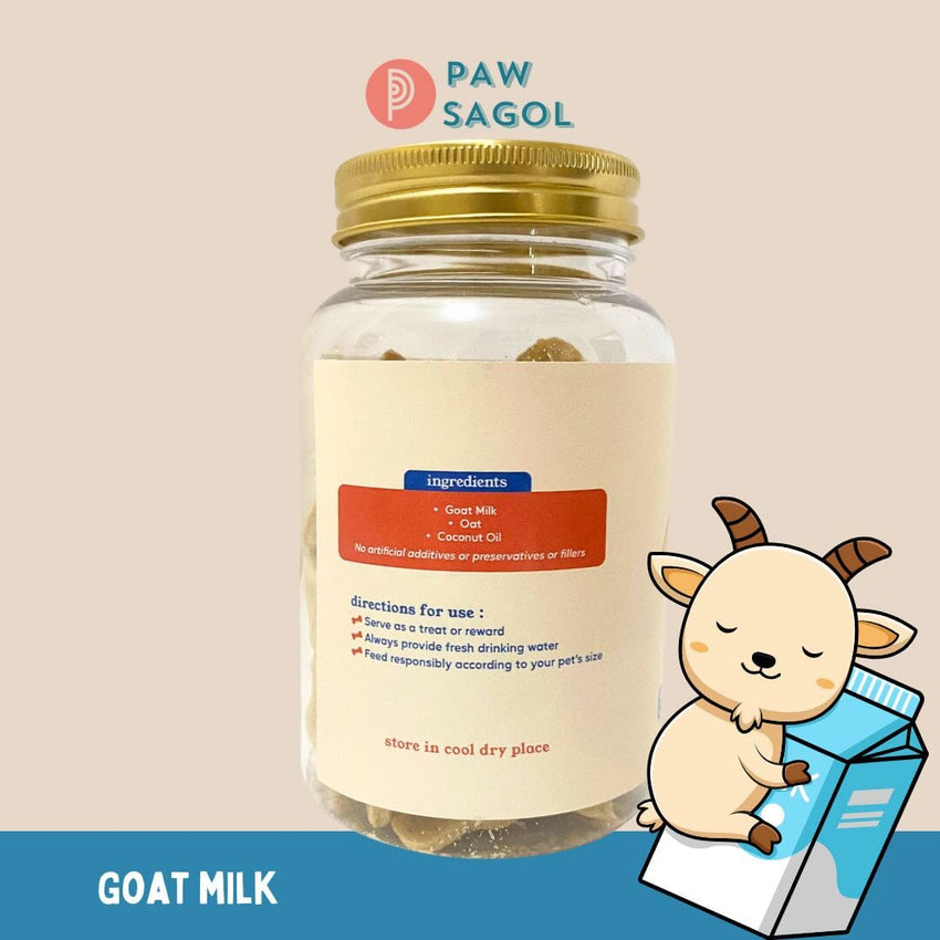 PAWSAGOL Snack Anjing Kucing Homemade Cookies Goat Milk 80gr Dog Snack Tidak ada merek 
