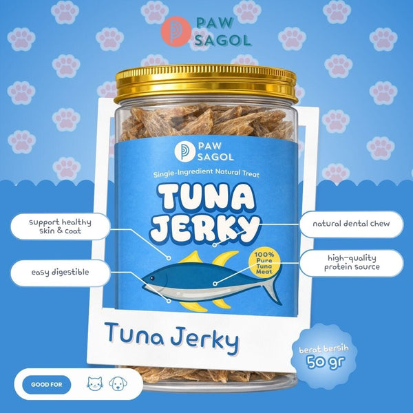 PAWSAGOL Snack Anjing Kucing Jerky Tuna 50gr Dog Snac Tidak ada merek 
