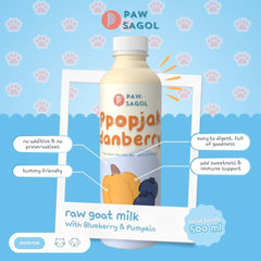 PAWSAGOL Susu Anjing Kucing Frozen Goat Milk Pumpkin Blueberry 500ml Frozen Food Paw Sagol 