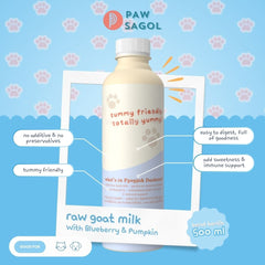 PAWSAGOL Susu Anjing Kucing Frozen Goat Milk Pumpkin Blueberry 500ml Frozen Food Tidak ada merek 