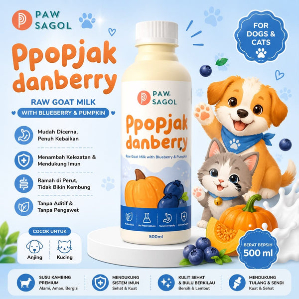 PAWSAGOL Susu Anjing Kucing Frozen Goat Milk Pumpkin Blueberry 500ml Frozen Food Tidak ada merek 