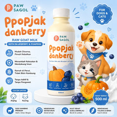 PAWSAGOL Susu Anjing Kucing Frozen Goat Milk Pumpkin Blueberry 500ml Frozen Food Tidak ada merek 