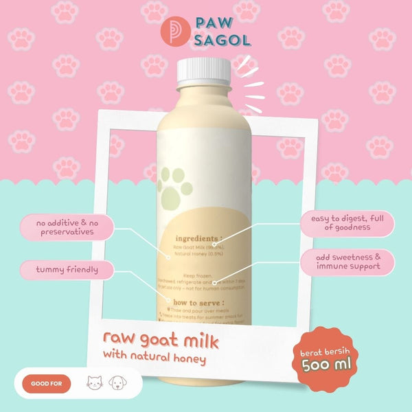 PAWSAGOL Susu Anjing Kucing Frozen Goat Milk with Honey Ggul-Uyu Ppopjak 500ml Frozen Food Tidak ada merek 