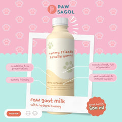 PAWSAGOL Susu Anjing Kucing Frozen Goat Milk with Honey Ggul-Uyu Ppopjak 500ml Frozen Food Tidak ada merek 