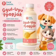 PAWSAGOL Susu Anjing Kucing Frozen Goat Milk with Honey Ggul-Uyu Ppopjak 500ml Frozen Food Tidak ada merek 