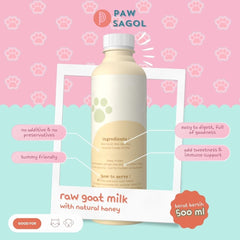 PAWSAGOL Susu Anjing Kucing Ggul-Uyu Ppopjak Frozen Goat Milk with Honey 500ml Frozen Food Paw Sagol 