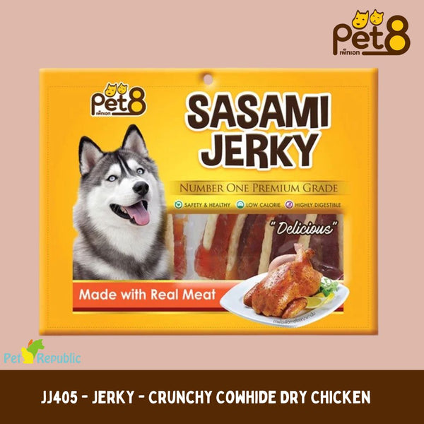 Pet8 JJ405 Crunch Cowhide with Dry Chicken Jerky 400gr no type Tidak ada merek 