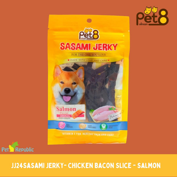 PET8 Snack Anjing Dog Snack Chicken Bacon Slice Salmon 45g Dog Snack PET8 