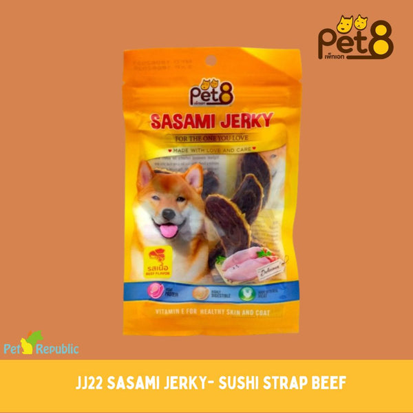 PET8 Snack Anjing Dog Snack Sushi Fish Strap Inner Chicken Beef 45g no type Tidak ada merek 