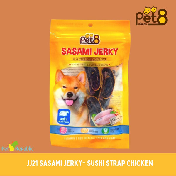 PET8 Snack Anjing Dog Snack Sushi Fish Strap Inner Chicken Chicken 45g no type Tidak ada merek 