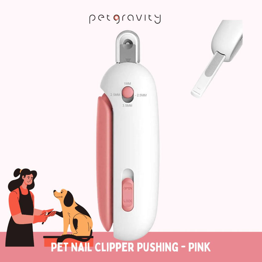 PETGRAVITY Gunting Kuku Pushing Pet Nail Clipper Pink Grooming Tools NoBrand 