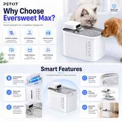 PETKIT Drinking Fountain Eversweet Max Cordless UVC Pet Drinking NoBrand 