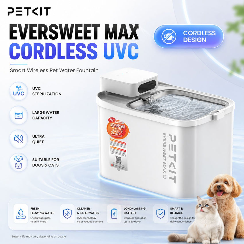 PETKIT Drinking Fountain Eversweet Max Cordless UVC Pet Drinking NoBrand 
