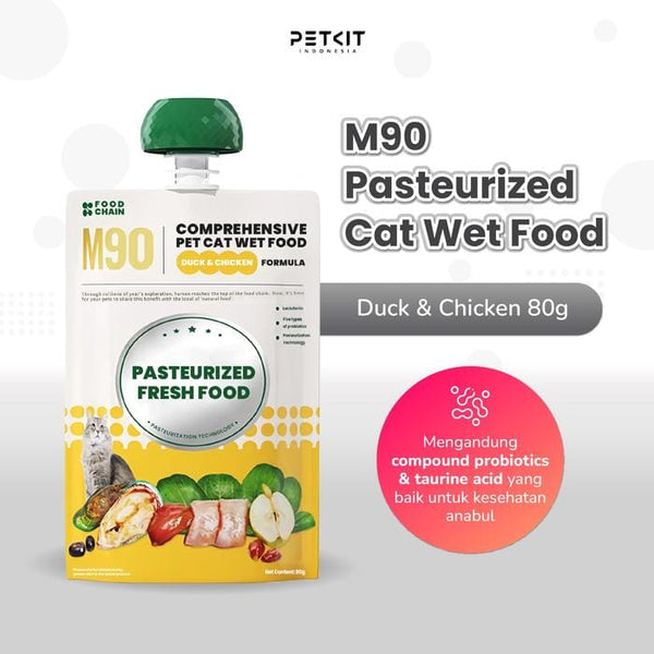 PETKIT Makanan Kucing Cat Wet Food M90 Pasteurized Duck and Chicken 80g no type Petkit 
