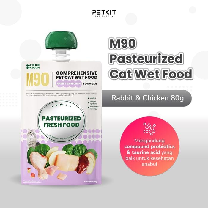 PETKIT Makanan Kucing Cat Wet Food M90 Pasteurized Rabbit and Chicken 80g no type Petkit 