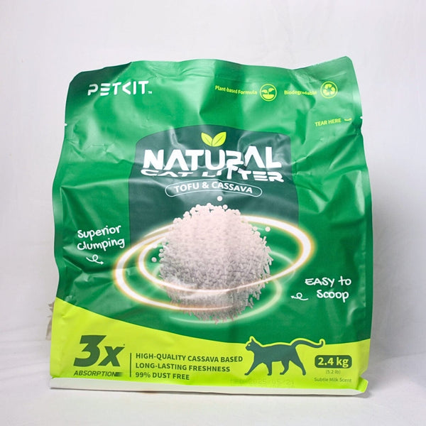 PETKIT Natural Cat Litter Tofu Cassava 2.4kg Cat Sanitation Tidak ada merek 