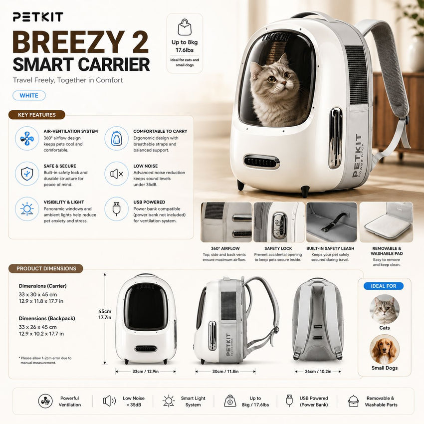 PETKIT Pet Bag Breezy 2 Smart Carrier White no type Petkit 